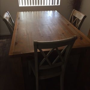 Real wood dining table & chairs